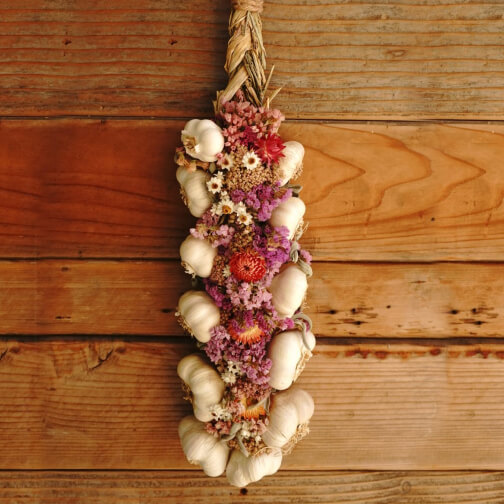Sweet Mountaintop Farm Everlasting Flower Garlic Braids