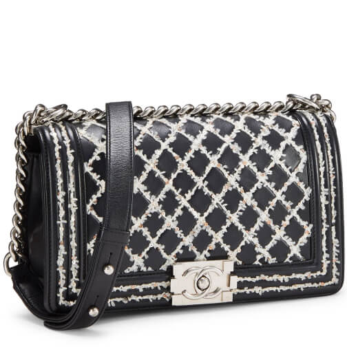 What Goes Around Comes Around Chanel Black Embroidered Boy Bag, Medium goop, $6,500