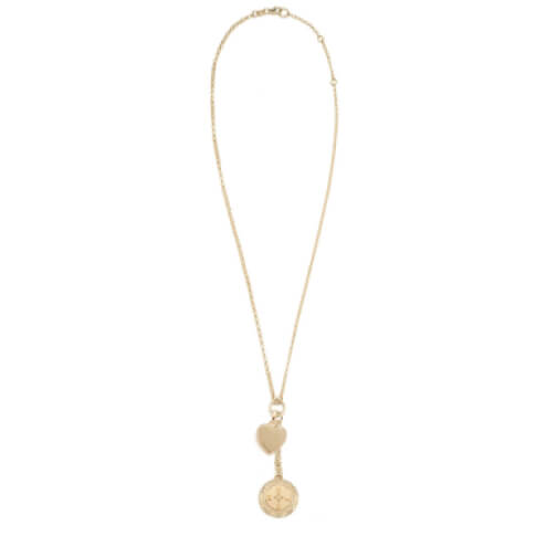Foundrae Internal Compass with Small Ingot Heart Necklace goop, $6,290