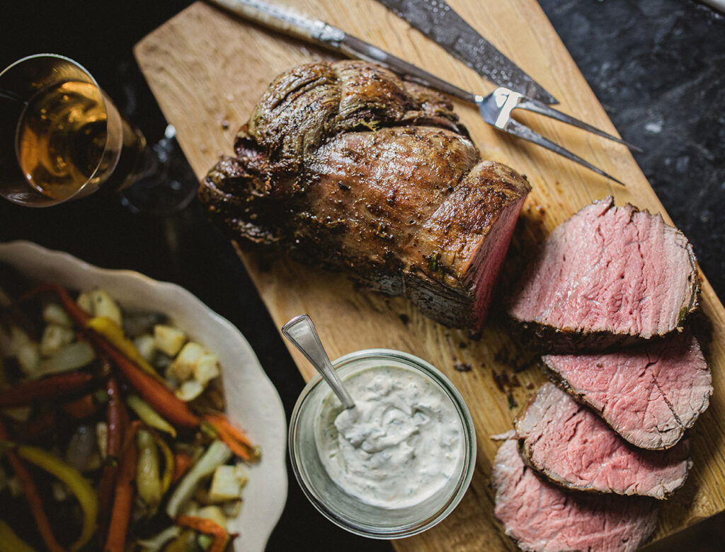 Herbed Beef Tenderloin And Citrus Crème Fraîche Recipe | Goop