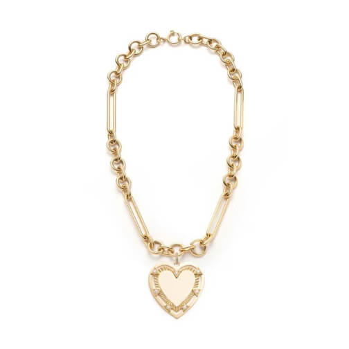 Foundrae chain with engravable heart