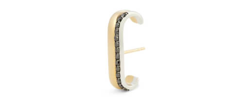 G. Label Fiene Yellow Gold and Black Pavé Ear Cuff