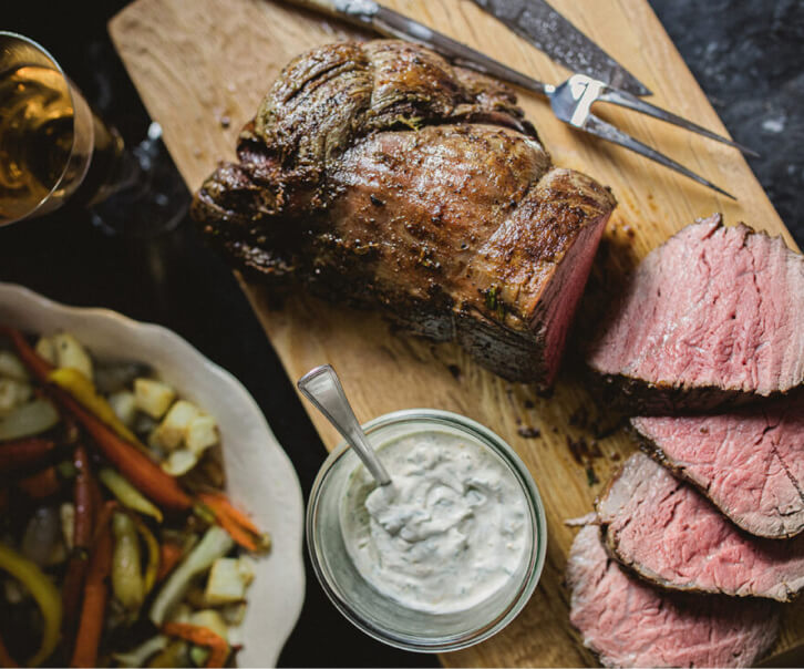 Herbed Beef Tenderloin and Citrus Crème Fraîche