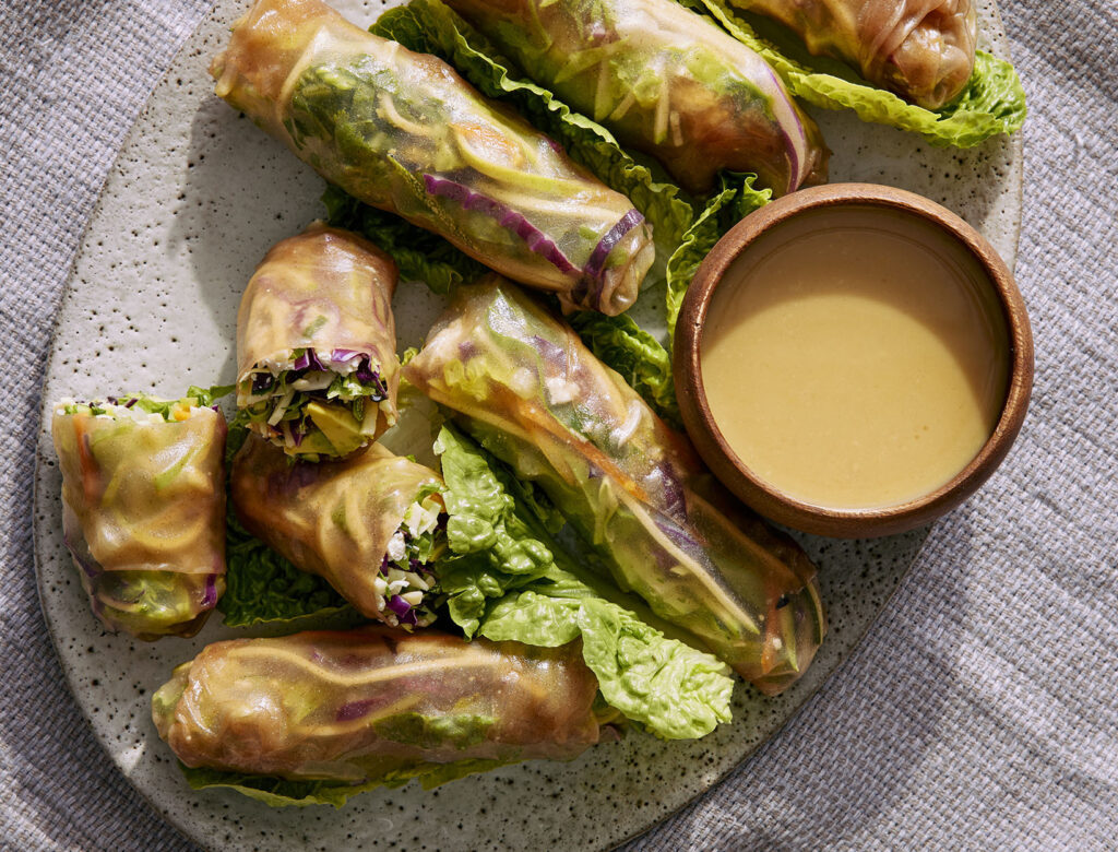 Summer Rolls with Miso-Dijon Dipping Sauce Recipe goop photo