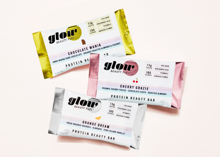 glow beauty fuel protein bars