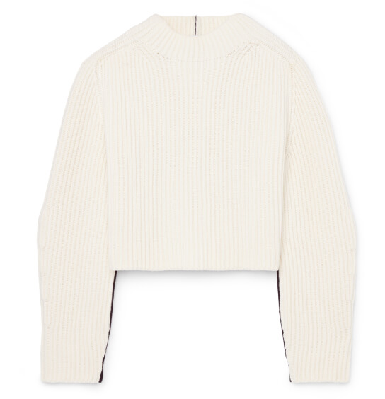 Heddi Tipped Round-Sleeve Sweater