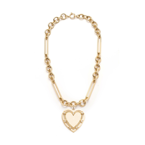 Foundrae Oversized Mixed Clip Chain with Engravable Heart