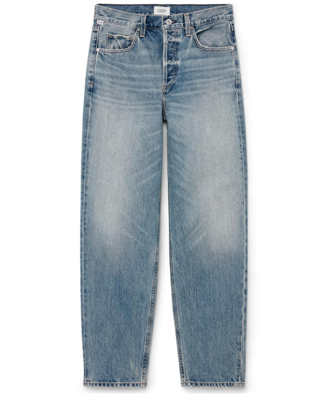 CITIZENS OF HUMANITY Devi Low-Slung Baggy Taper Jeans, goop, $228; 