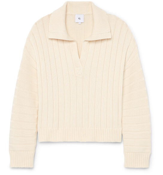 Roode Polo-Collar Ribbed Sweater