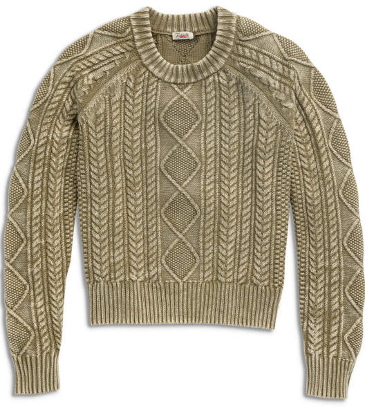 faherty Sunwashed Cable Crew Sweater