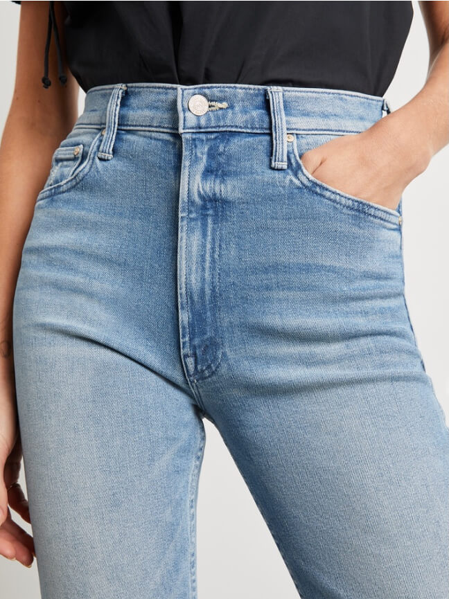 MOTHER HIGH-WAISTED RIDER ANKLE FRAY JEANS, goop, $268
