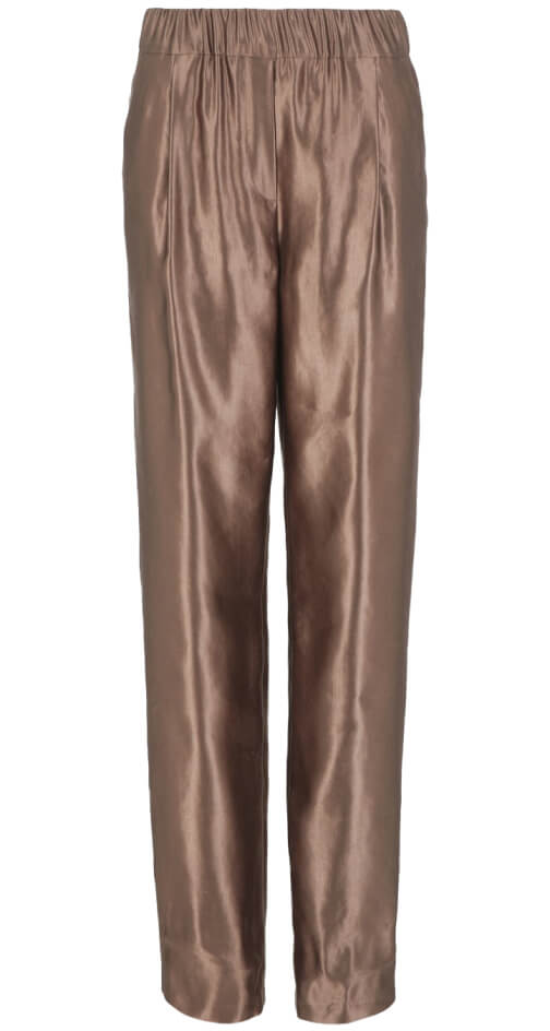 giorgio armani Enzymatic Silk Linen Elastic Waist Pants